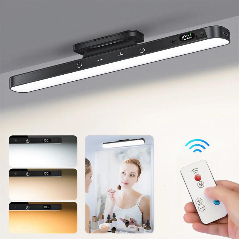 LED Touch Table Lamp Dimmable Mirror Lights 5 Colors Adjustable Makeup Light Rechargeable Under Cabinet Led Lights for Reading Cabinet Mirror Bedside