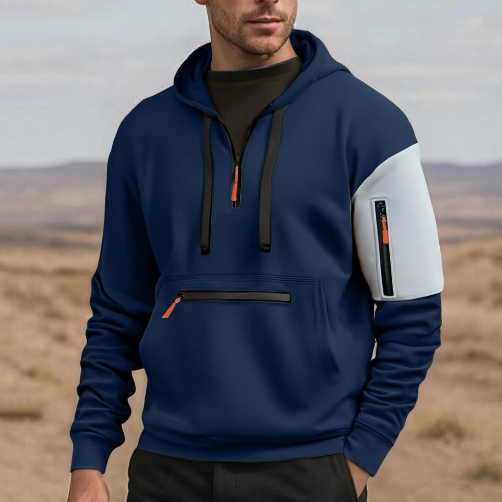 Men's Leisure Hooded Sweatshirt Solid Hoodie Streetwear Men's Clothing Warm Long Sleeve
