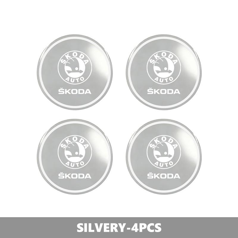 AAAAS1 For Skoda 4PCS 56mm Car Wheel Tire Hub Center Sticker Badge Accessories Octavia A5 A7 RS Fabia Superb Rapid Karoq