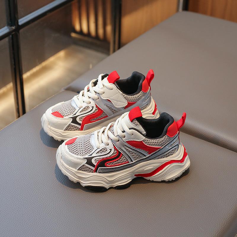 2025 spring new children's dad shoes mesh breathable trendy brand light fashion super soft big boys sports shoes