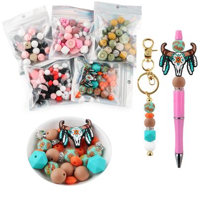 Mixed Styles Set Silicone Beads Silicone Focal Bead DIY Handmade Accessories For Making Jewelry Beaded Pen Keychains
