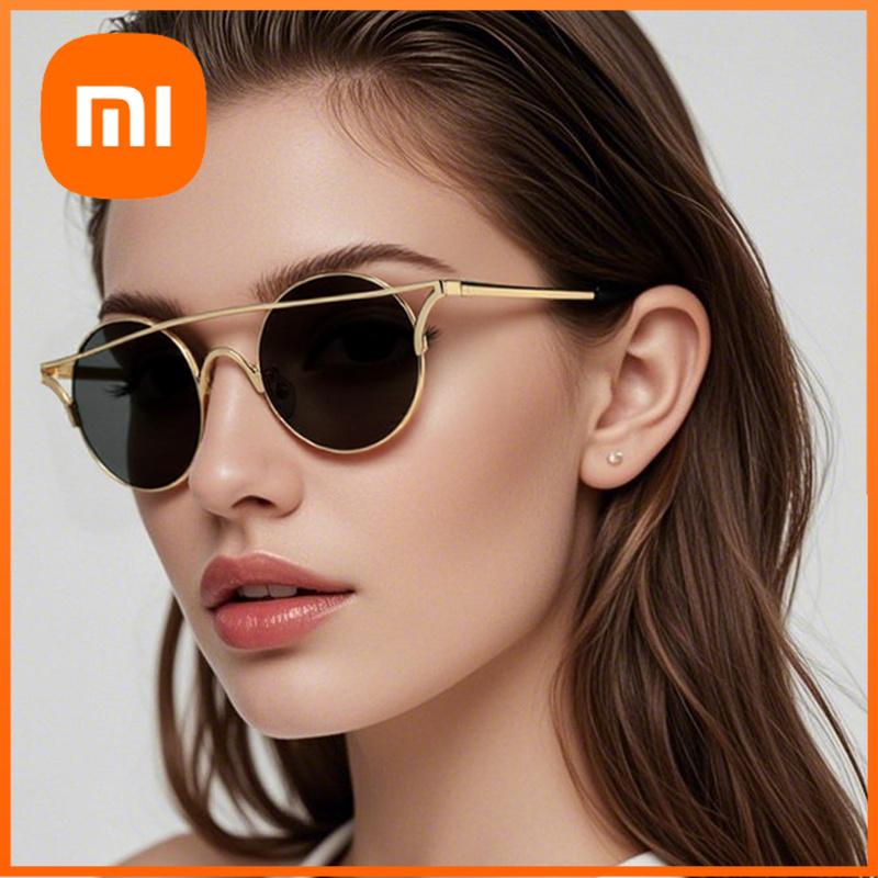Xiaomi Fashion Sunglasses Retro Women's Glasses Metal Cat Eye Sunglasses Polygonal Personality Trendy Sunglasses 1211