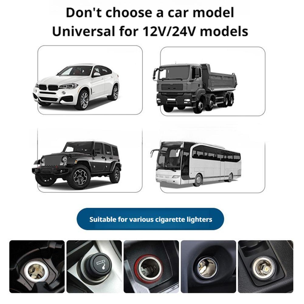Digital Display Car Charger 12V/24V,cigarette Lighter Line Charging Fast Car Adaper Vehicle Line Charging PD30W Telescopic F2B9
