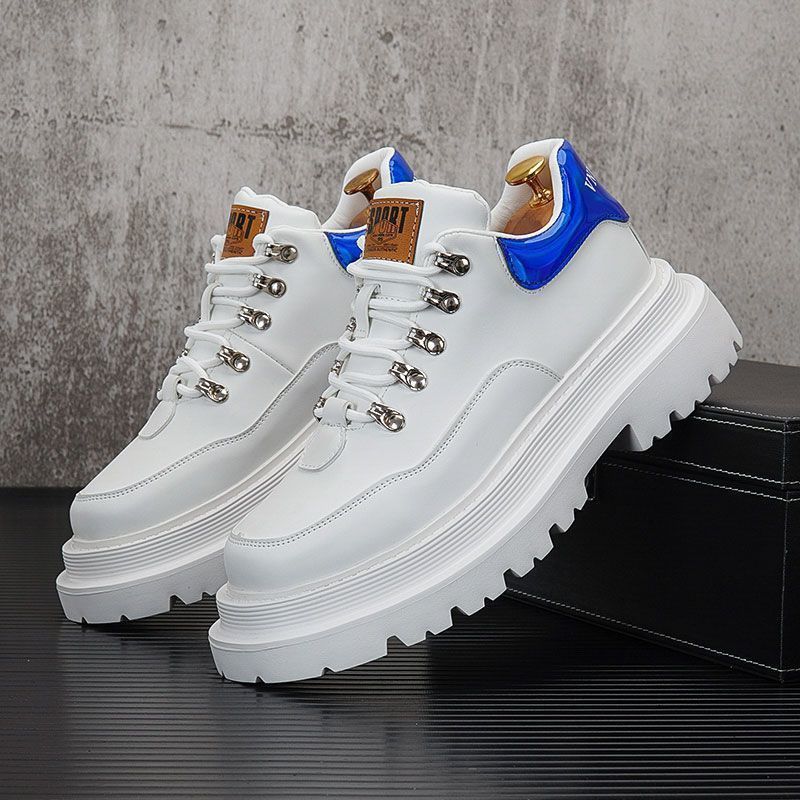 Martin boots men's spring trend high-top board shoes platform casual shoes men's inner height-increasing short boots
