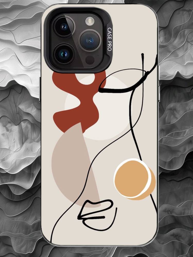 M-Modern minimalist abstraction Phone Case For iPhone 17 16 15 14 13 12 11 Pro Max Plus Silver Matte Black Cover