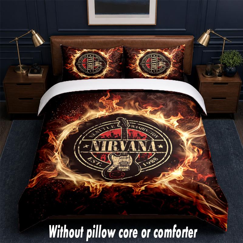Set Biancheria da Letto Nirvana Design 1 Copripiumino + 2 Federe Morbido Traspirante Biancheria da Letto per la Casa