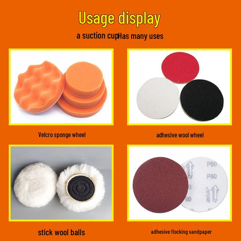 Sanding Artifact: Flocking Sandpaper Suction Cup for Angle Grinders – Self-Adhesive Disc for Woodworking and Wall Polishing.