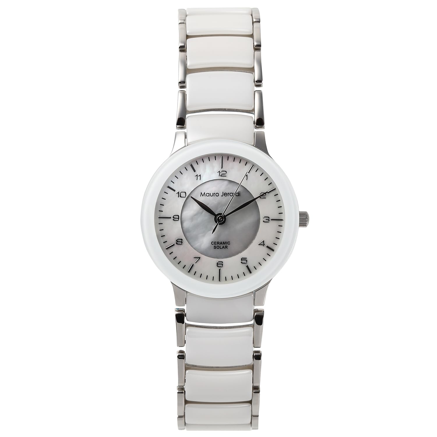 

ceramic 3 ATM water [Mauro Gerardi] Solar-powered women s watch, resistant, MJ044-3 (White/White Ceramic/Silver)