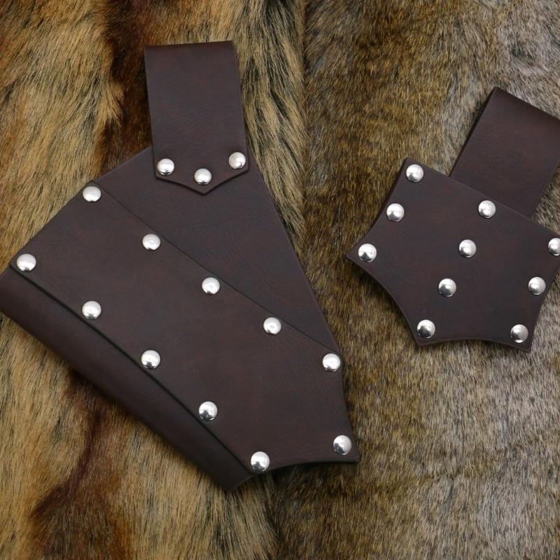 Men Renaissances Costume Halloween Medieval Pirate Belt Skirt Hikes Vikinges Costume Accessories Set for Cosplay Party