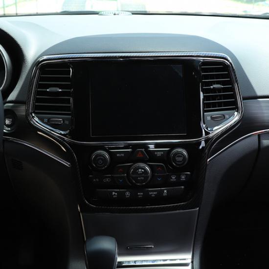 Dashboard Navigation Cover Trim For Jeep Grand Cherokee 2014-2018 Carbon Fiber