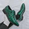 Men Derbys Oxford Leopard Print Personality Nightclub Leather Business Shoes Men's Tuxedo Wedding Dance Shoes Red Green Plus Size
