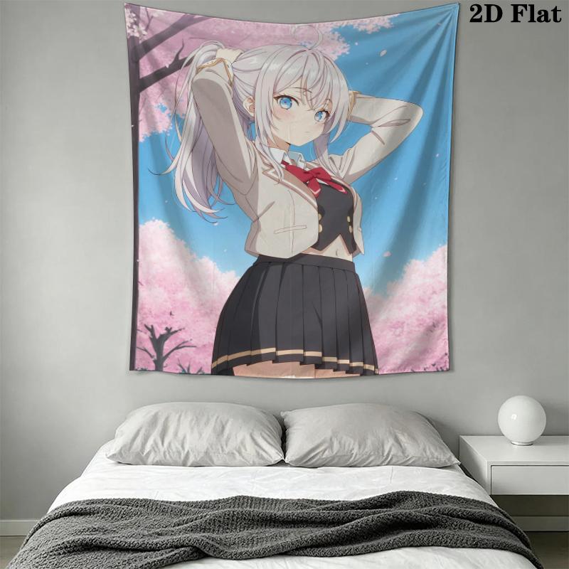 Alya Anime Wall Tapestry Aesthetic Wall Hanging Printed Fabric Blanket Decorative Tapestries for Bedroom Living Room Home Decor