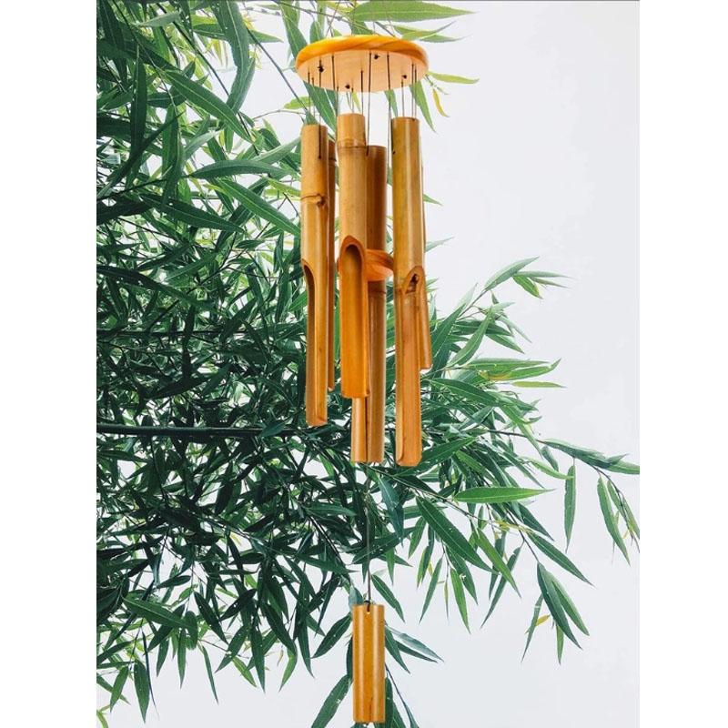 Bambus-Windspiel Röhren-Windspiel 30" Klassisches Zen-Holz-Windspiel Haus-Garten-Dekor