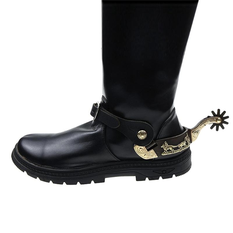 Mild Steel Horse Spur Western Cowboy Spur Mens Roping Spur with Gear Boot Decoration Horse Riding Accessories Enduring