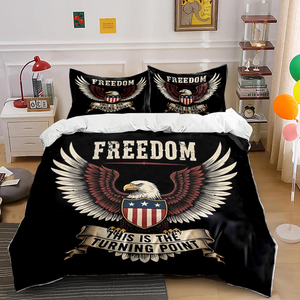 Freedom Eagle Design 3-Piece Bedding Set Bedding Set (1 Duvet Cover, 2 Pillowcases, Duvet Not Included)