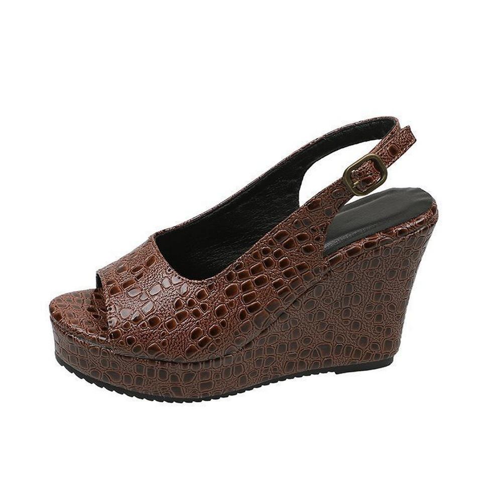 Fashion FHC New 10CM Wedges High Heels Women Platform Pumps.Fashion Gladiator Shoes,Back Hollow Out,Peep Toe,Black,SIlver,Brown,Dropship