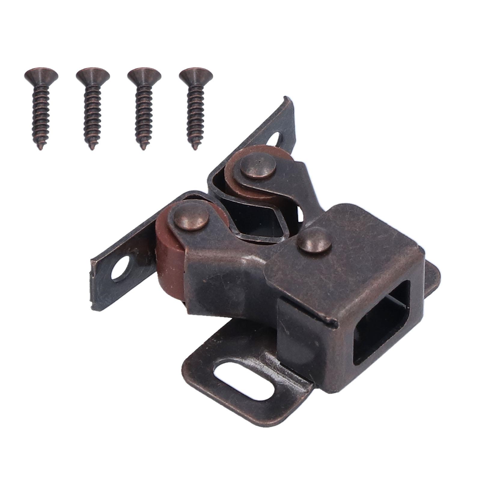 

30 Set Stainless Steel Double Roller Catch Cabinet Latches Self Elastic Magnetic Damping Buffer