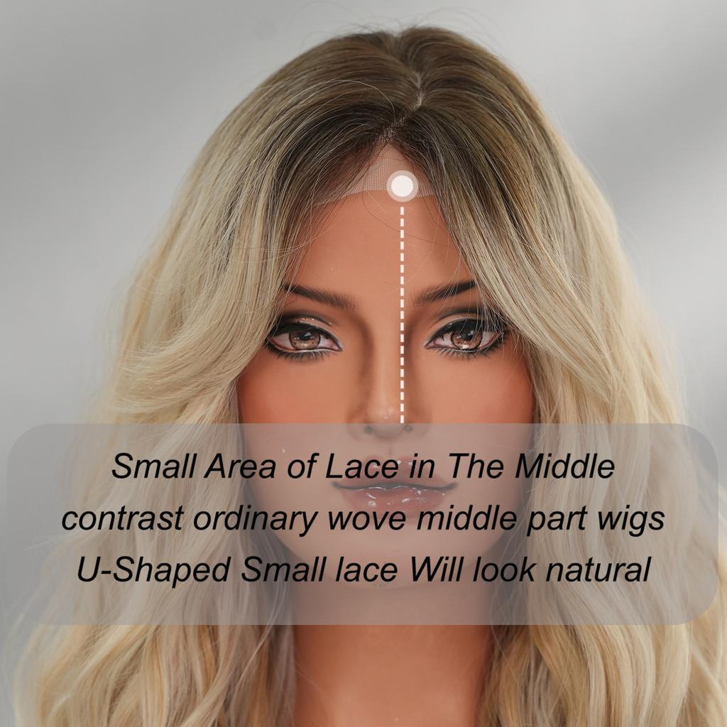 Gradient Blonde Small Lace Wig for Women - Short Curly Hair Natural Forehead Part, Voluminous Daily Quick Beauty, Fashion Full Cap
