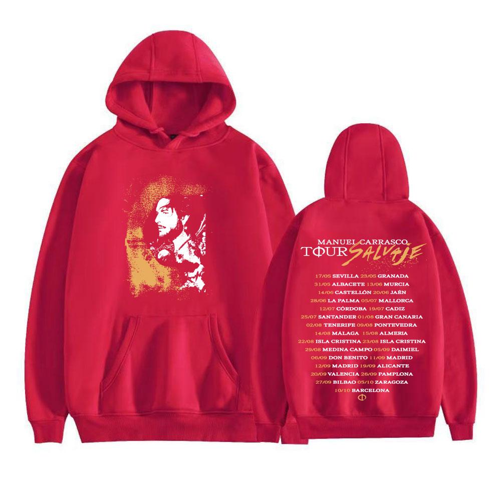Rapper Manuel Carrasco Salvaje Tour 2025 Double Sided Print Hoodies Men Women Fashion Hip Hop Punk Oversized Pullover Sweatshirt
