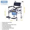 Premium Aluminum Alloy Commode Chair Household Elderly Disabled Person Toilet Chair Nursing Care Shower Chair
