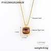 French Style 18k Gold Plated Tiger Eye Pendant Necklace