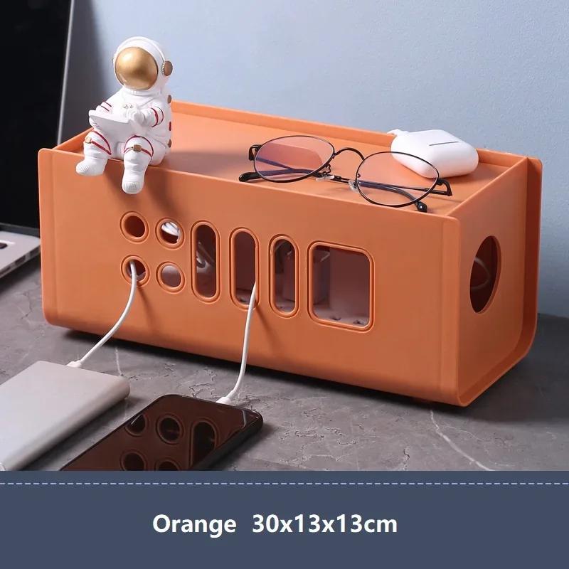 Desktop Plug-in Board Storage Row Plug Power Cord Plastic Storage Box Items Cable Organizer Holder Electric Socket Organizer