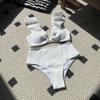 High Waist Bikini Set Women's Solid Color V-Neck Swimwear Ruffled Triangle Top Beach Summer Two Pieces