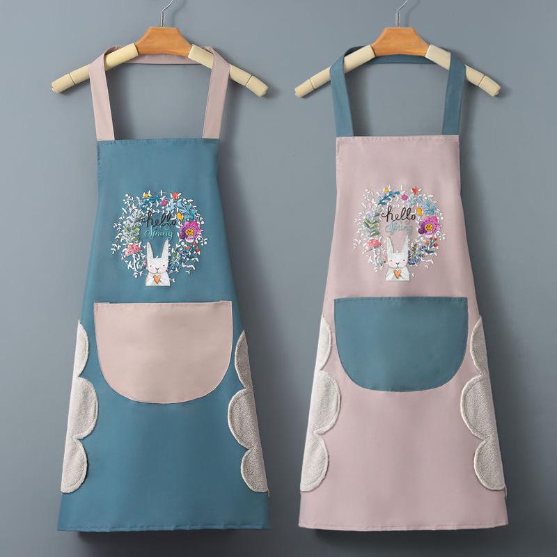 2023 Pink Waterproof Oilproof Half-Body Kitchen Apron for Men and Women