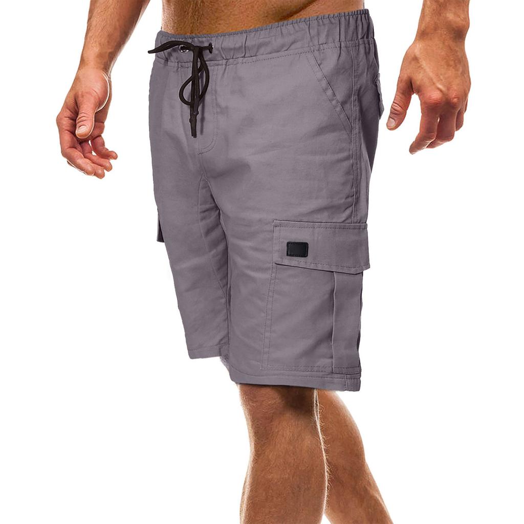 Męskie letnie na co dzień na zewnątrz Casual Patchworkowe kieszenie Kombinezony Sportowe oprzyrządowanie Spodenki Spodnie
