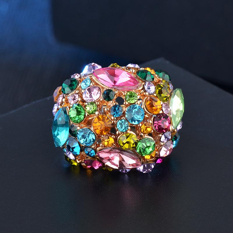 Diseño de Joyería de Lujo Anillos Vintage para Mujer Anillo de Boda Estético Accesorios de Moda Anillo de Pareja Joyería de Cristal