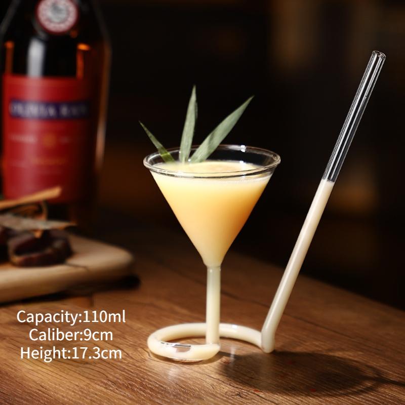 200ml Bicchiere da Cocktail Creativo da Vampiro Bicchiere da Vino Whiskey Tazza Resistente al Calore Bicchiere da Martini Con Cannuccia Per Bar
