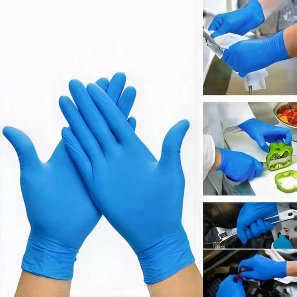 Nitrile Gloves HEAVY DUTY Nitrile Chemical Resistant Medical Cooking Cleaning Disposable Black Gloves