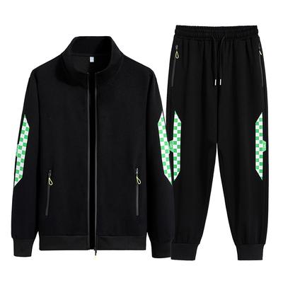 Tuta Sportiva da Uomo Primavera e Autunno Felpa Cardigan Set Casual Due Pezzi