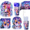 K Pop Demon Hunters Theme Birthday Party Decorations Tableware  Balloon Cup Plate Banner Backdrop for Girls Baby Shower Supplies