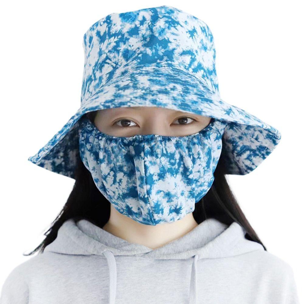 Fashion Sunscreen Tea Picking Cap Shawl Anti-UV Agricultural Work Hat Protect Neck Wide Brim Dust Mask Hat Outdoor
