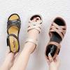 Large size women's sandals 2025 summer new rubber and plastic Velcro flat sole middle-aged and elderly soft sole mother-in-law sandals mother shoes