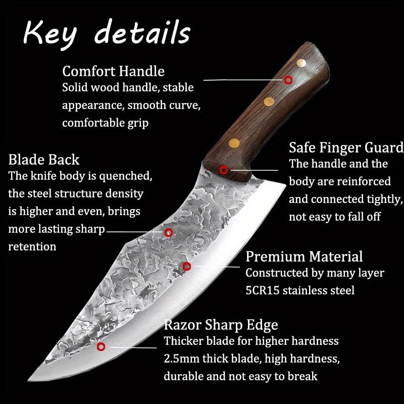 Professional Kitchen Chef Knife Forged Multipurpose Butcher Knife Stainless Steel Cutting Utility Cleaver Vegetable Chopper Fish