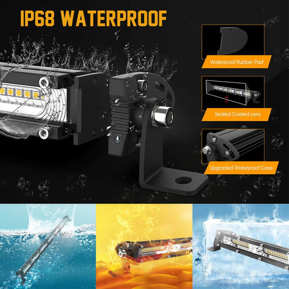Led Light Bar 180w 6000k Ip67 Waterproof Spotlight Single Row Work Lamp For Off-road Vehicles Suv Trucks