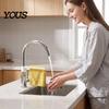 Kitchen Faucet Sponge Holder Rag Holder, Space Saving Double Rod Hanger, Durable PLA Drainage Rack for Sponges Adjustable Snap on Drying Towels