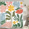 Abstract Floral Garden Shower Curtain 72X72 Inches Modern Boho Style Bathroom Decor With Bright Colors