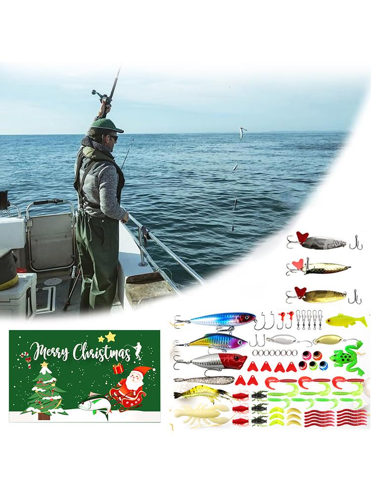Fishing Lures Kit Soft and Hard Bait Set Xmas Fishing Gift for Father Granpa Boyfriend