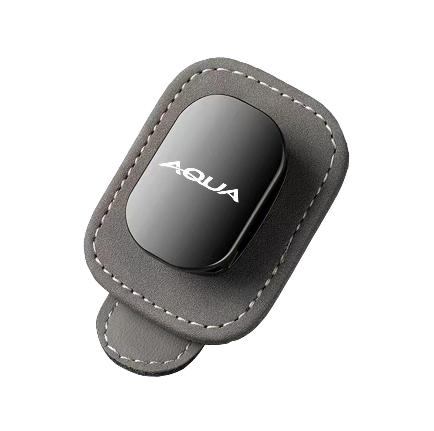 

Aqua Car Glasses Holder | Includes Ticket Card Storage | Leather Sunglasses Clip & Small сірий колір