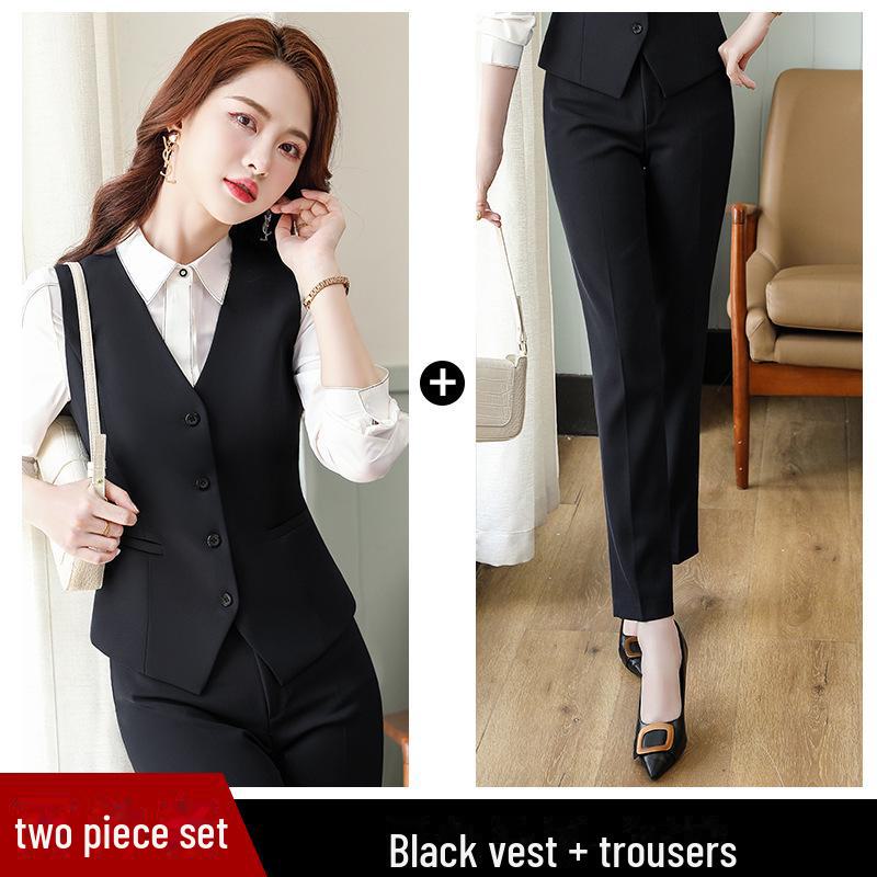 

Женский осенний профессиональный жилет для работы на стойке регистрации в отеле и в банке M