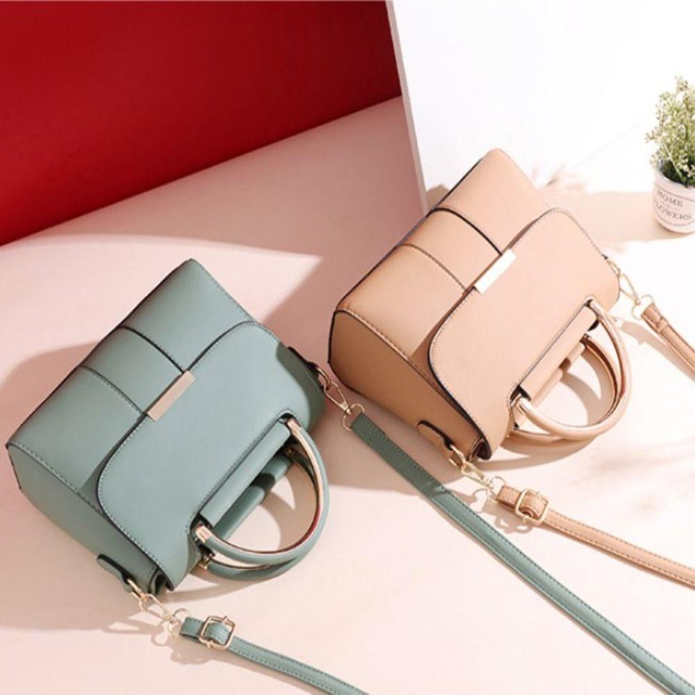 

Solid Color Tote Bag Square Casual Tote High Quality Purse Lady чорний