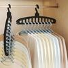 Black Multi-Hole Travel Hanger for Space-Saving Clothes Drying and Storage