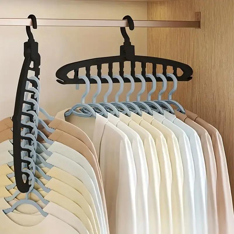 Black Multi-Hole Travel Hanger for Space-Saving Clothes Drying and Storage
