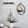 Black Color Wall Hanging Candle Holder Easy To Clean Round Candle Holder  Fireplace Decor
