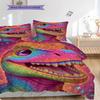 Dinosaur Pattern Bedding Quilt Set Quilt Cover Pillowcase Home Decoration Birthday Gift (1 * Duvet Cover + 2 * Pillowcase, Without Core)