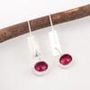 Pink Rubellite Gemstone 925 Solid Silver Jewelry Handmade Birthday Earrings 1.9" EE-168-6