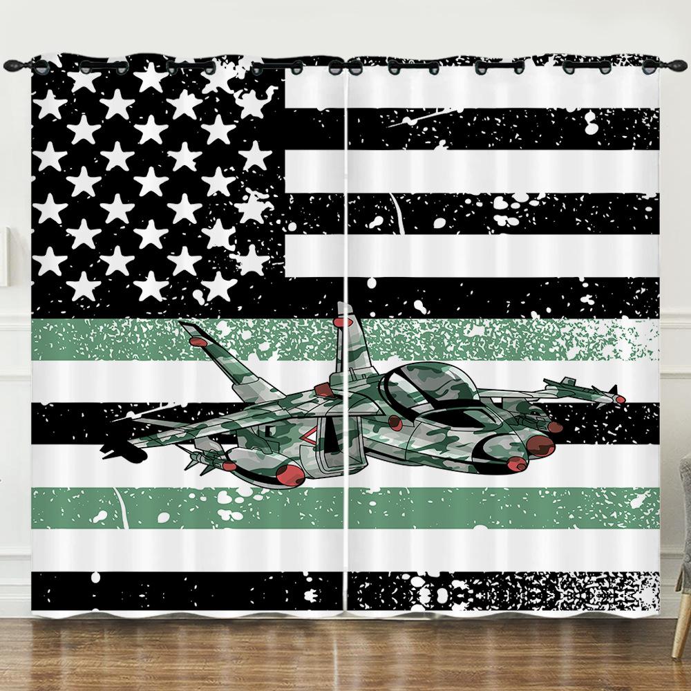 

Штора Мультяшный Самолет 3D Цифровая Печать Блэкаут Штора На Люверсах 97cm*114cm*2